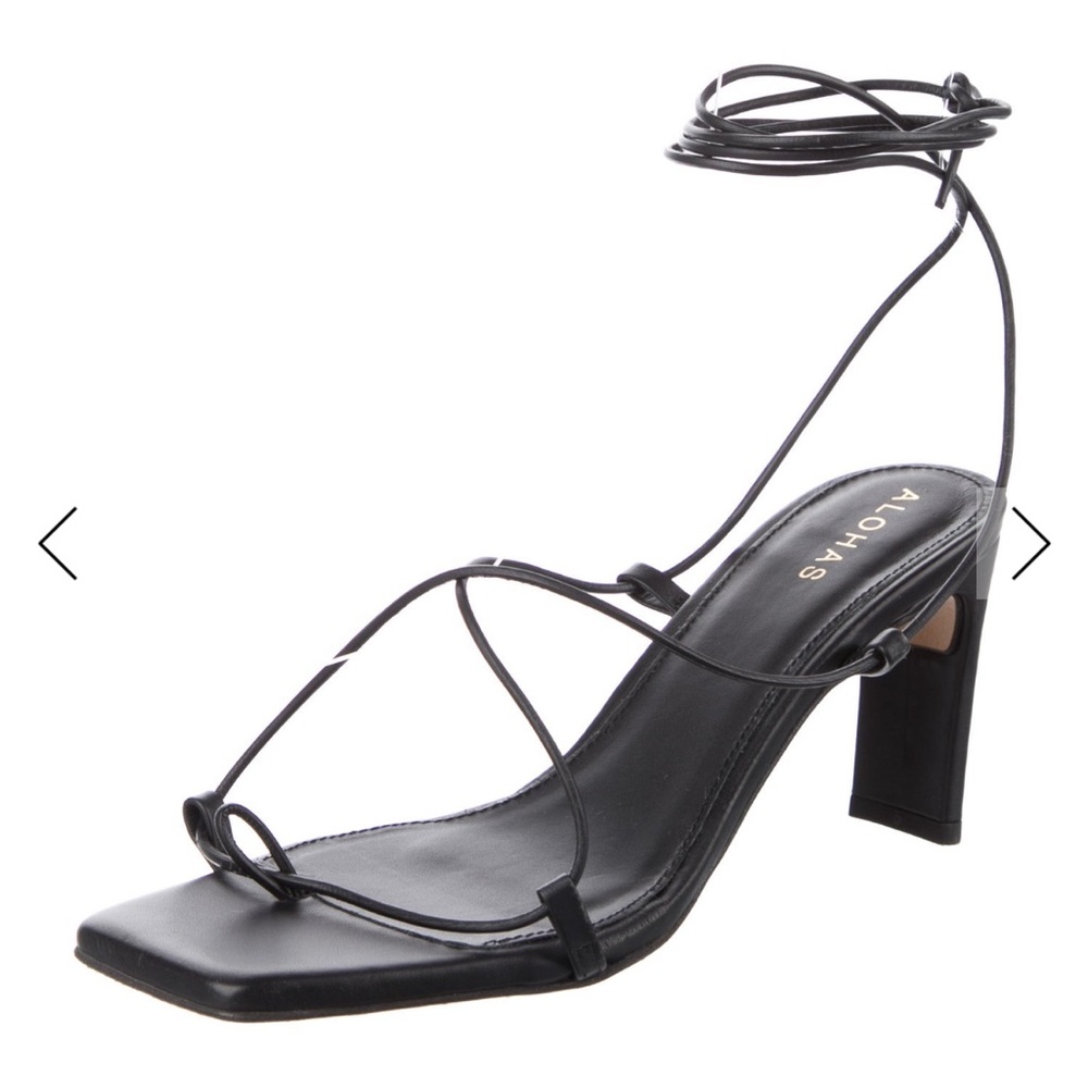ALOHAS Elegant Black Strappy Heels